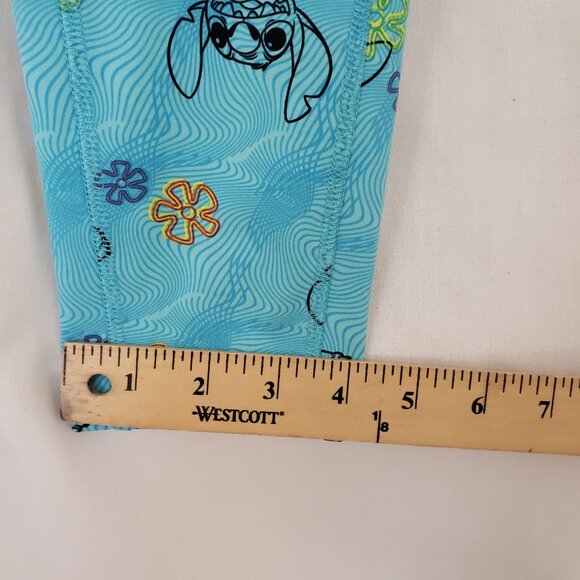 Disney Blue Lilo and Stitch Floral Pattern Pockets Cute Pants Legging Size XS - Picture 5 of 15